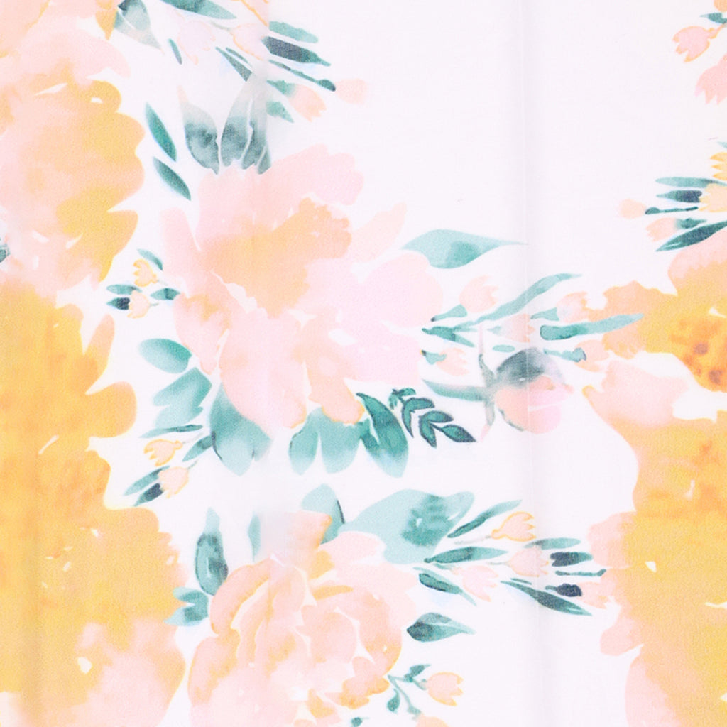 Sunny Yellow & Pink Watercolor Floral Print Dupatta