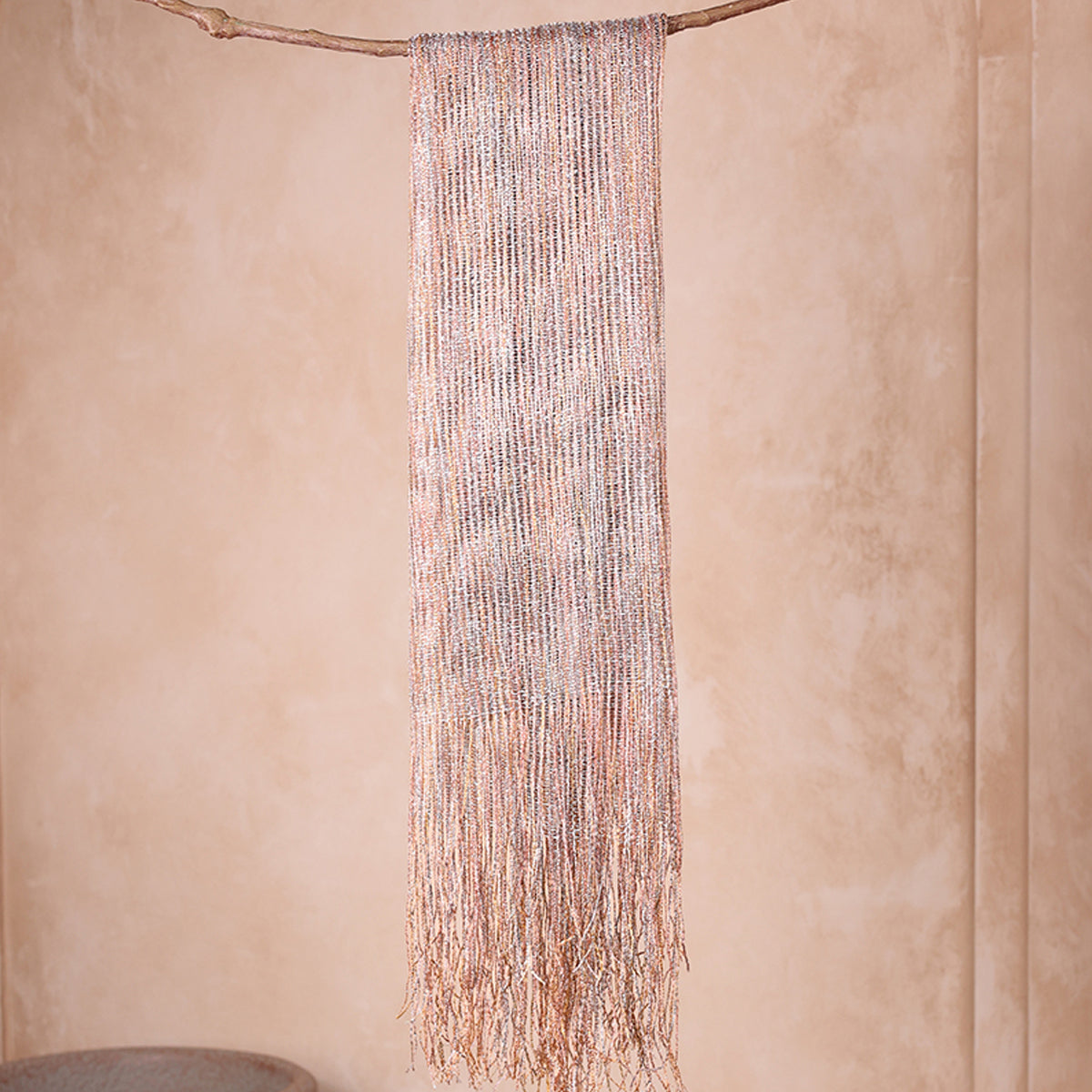 Ethereal Gold & Copper Shimmer Knit Dupatta