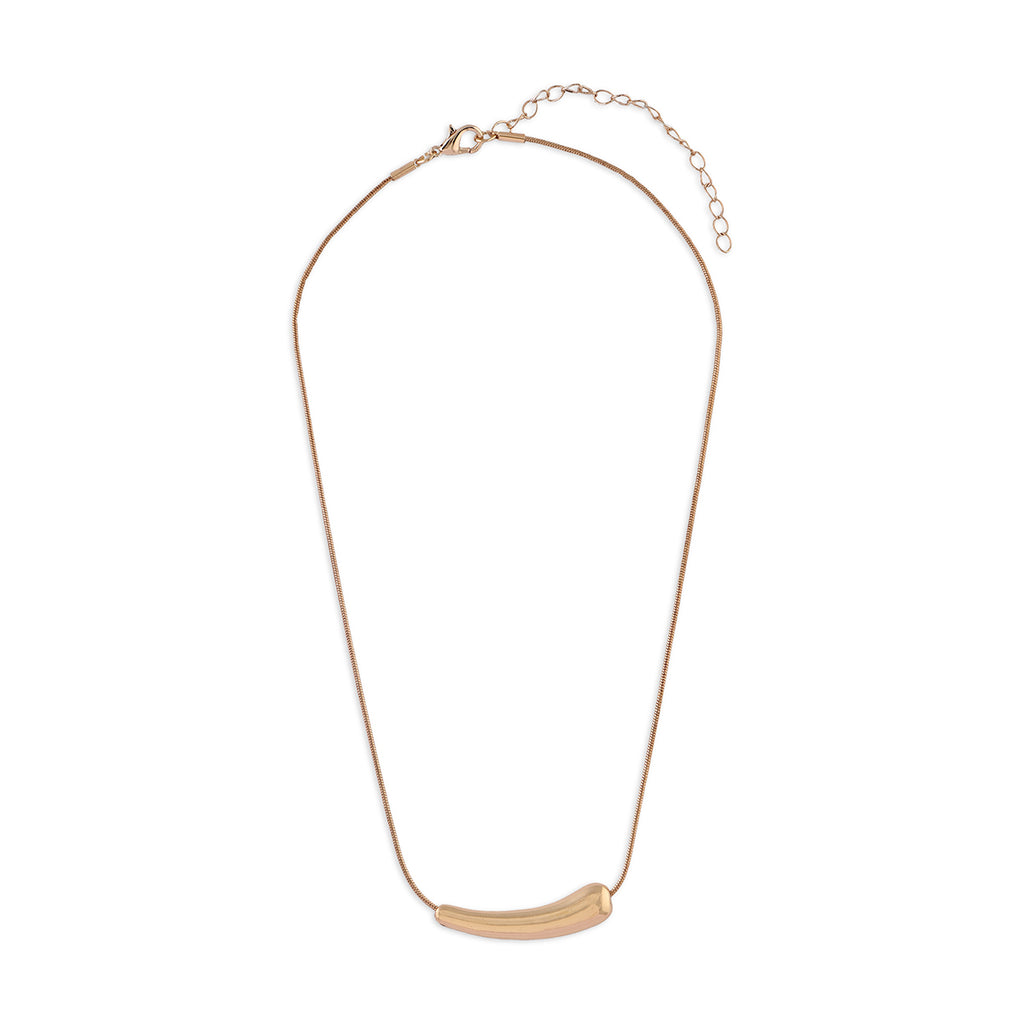 Golden Fan Charm Necklace