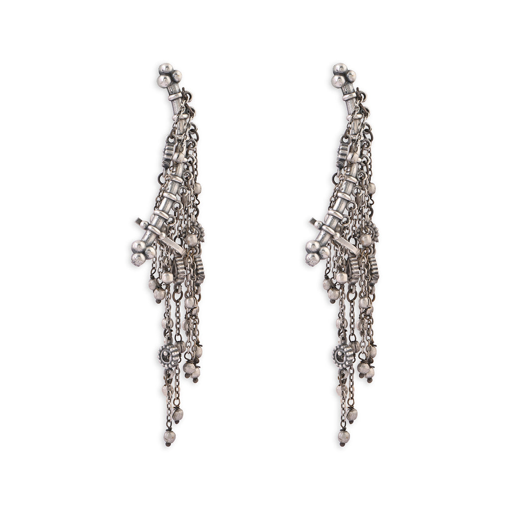 Oxidized Silver Filigree Earcuffs