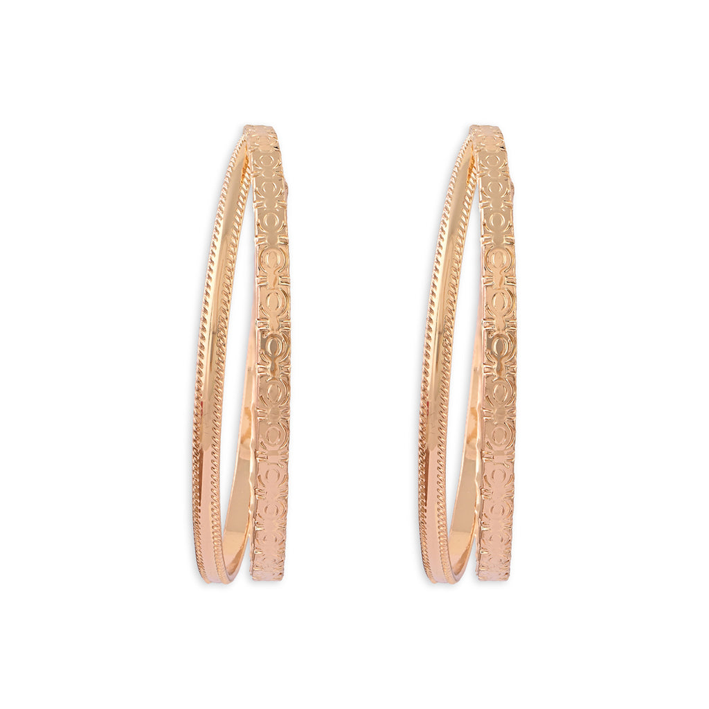 Pair of gold hoop earrings on a white background. ToniQ jewellery is skin safe, nickel free, cadmium free, hypoallergenic, and lab tested for your comfort and trust.