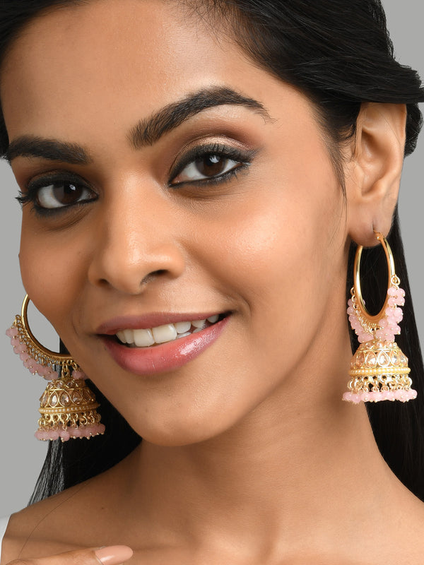 Fida Ethnic Pink Kundan Stud Earring for Women