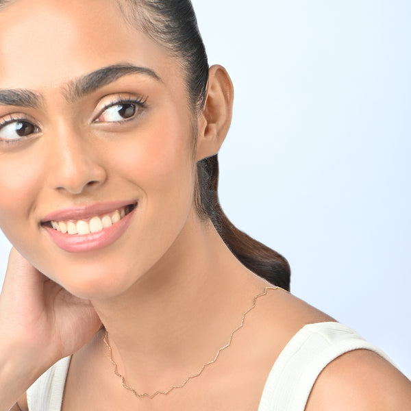 Gold Zigzag Choker Necklace