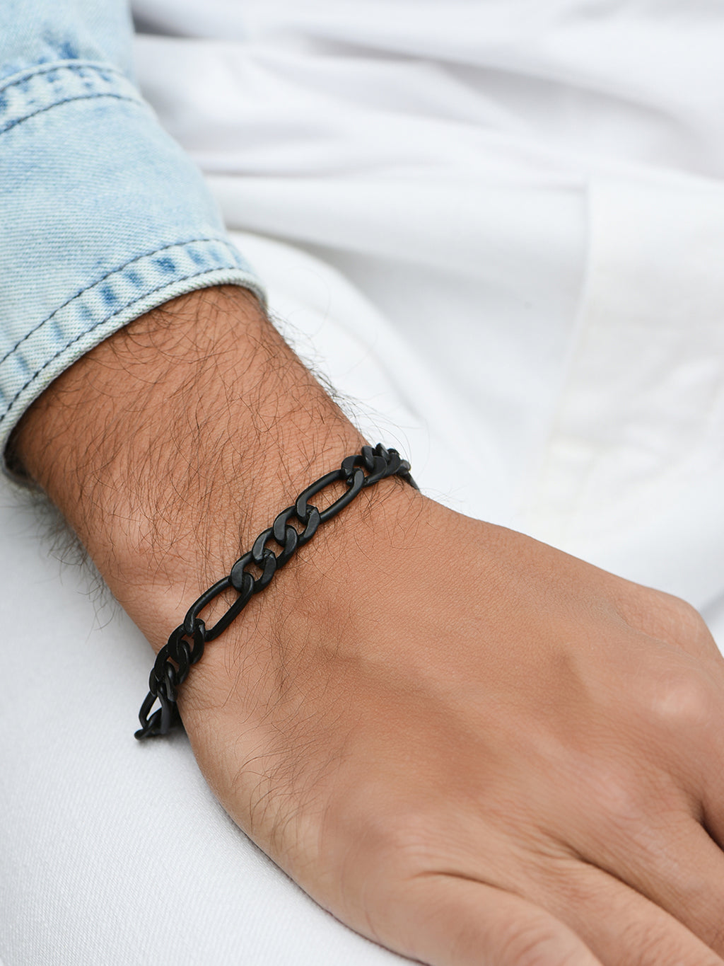 Black Link Bracelet For Men