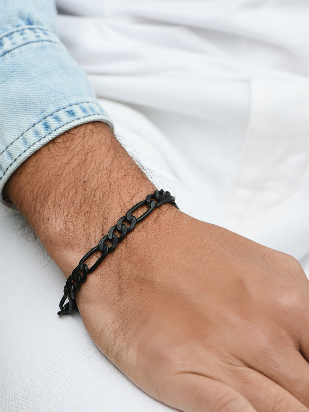 Black Link Bracelet For Men