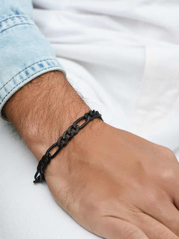 Black Link Bracelet For Men