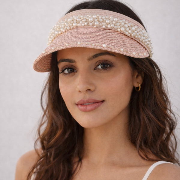 Pearl Pink Sun Visor Beach Hat