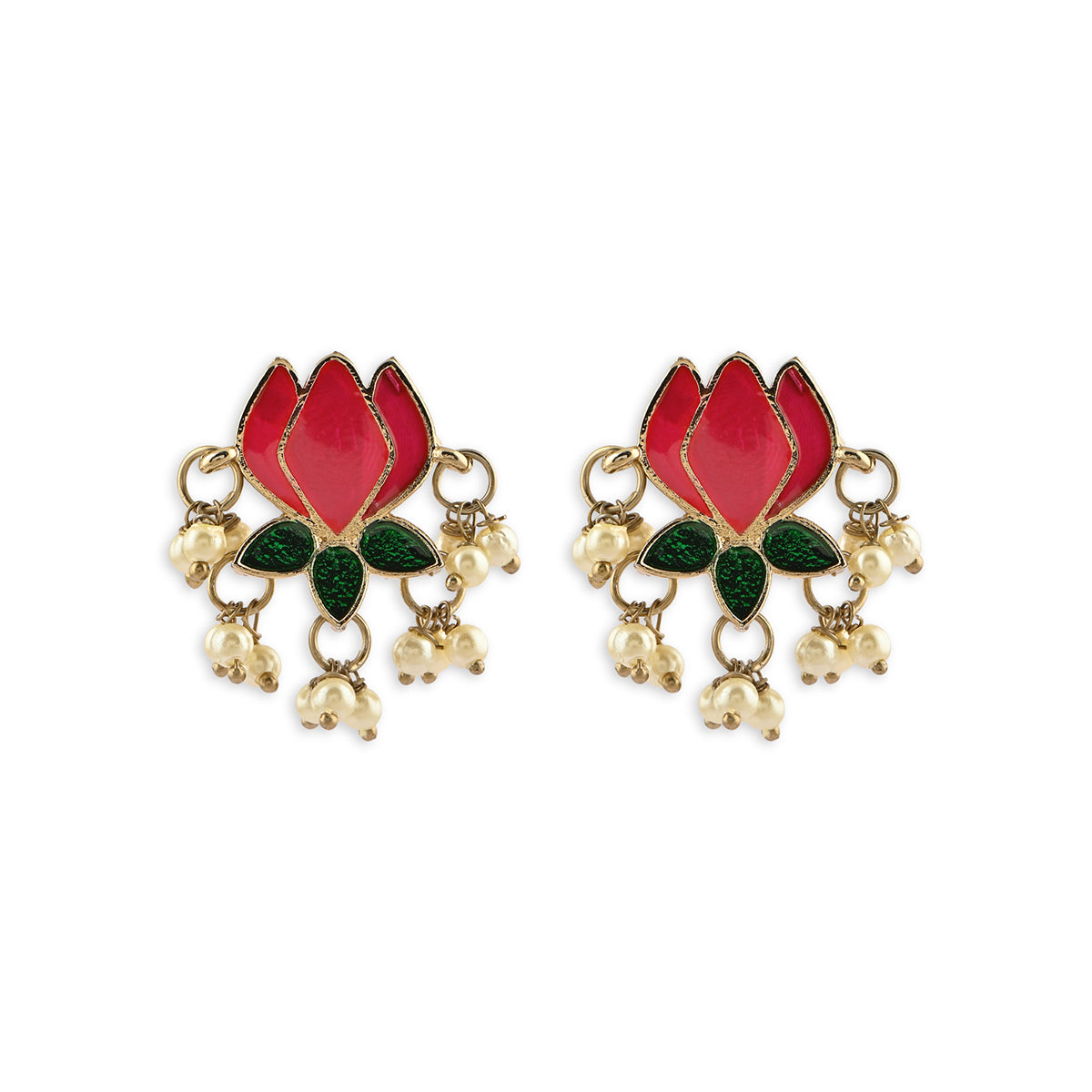Hancrafted Festive Floral Studded Ethnic Earring