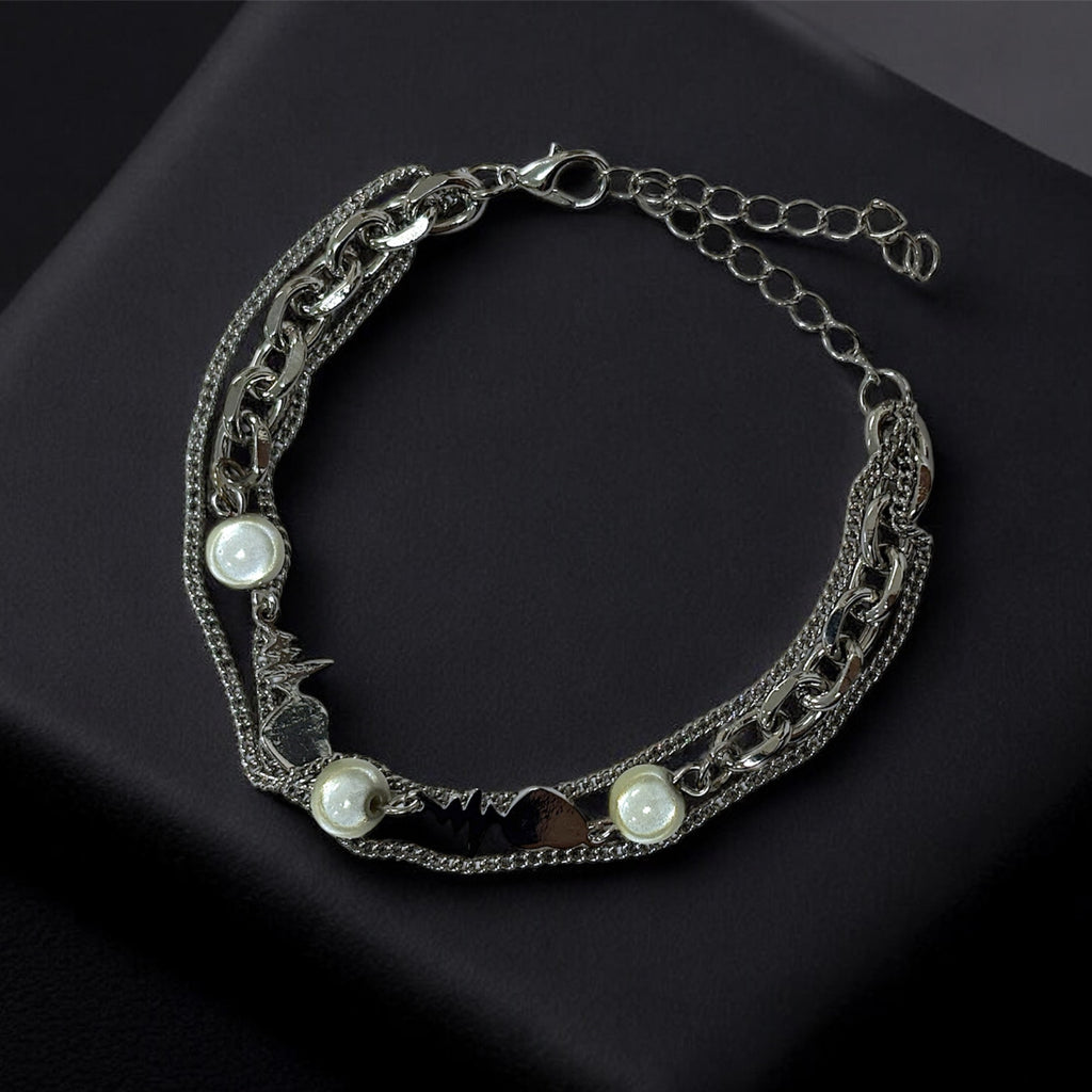 Dual-Link Silver Men’s Chain Bracelet Set