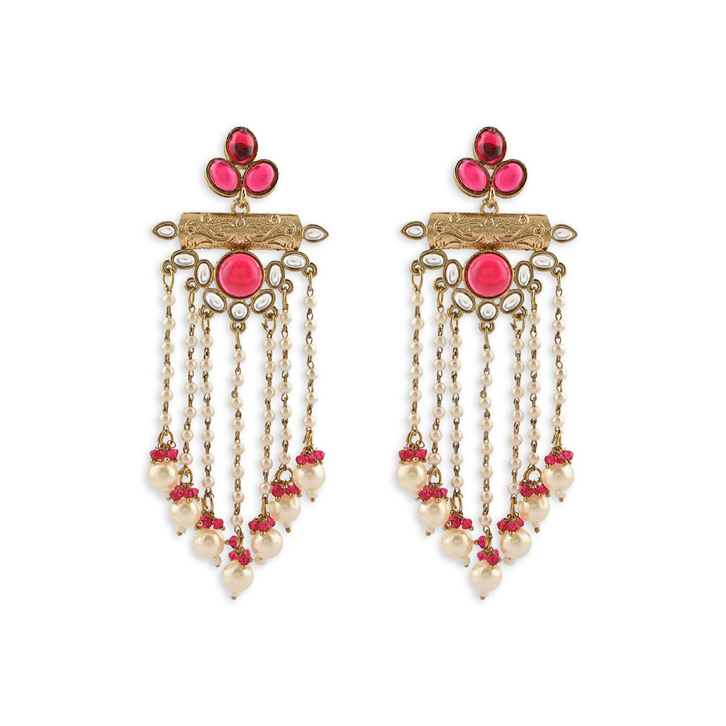 Handcrafted Sterling White Floral Drop Earrings