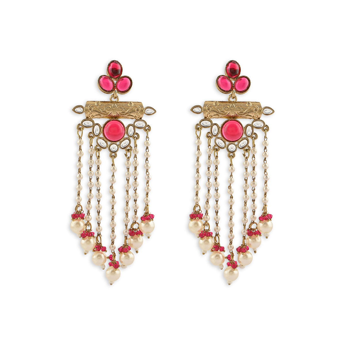 Handcrafted Sterling White Floral Drop Earrings