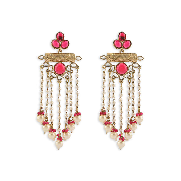 Handcrafted Sterling White Floral Drop Earrings