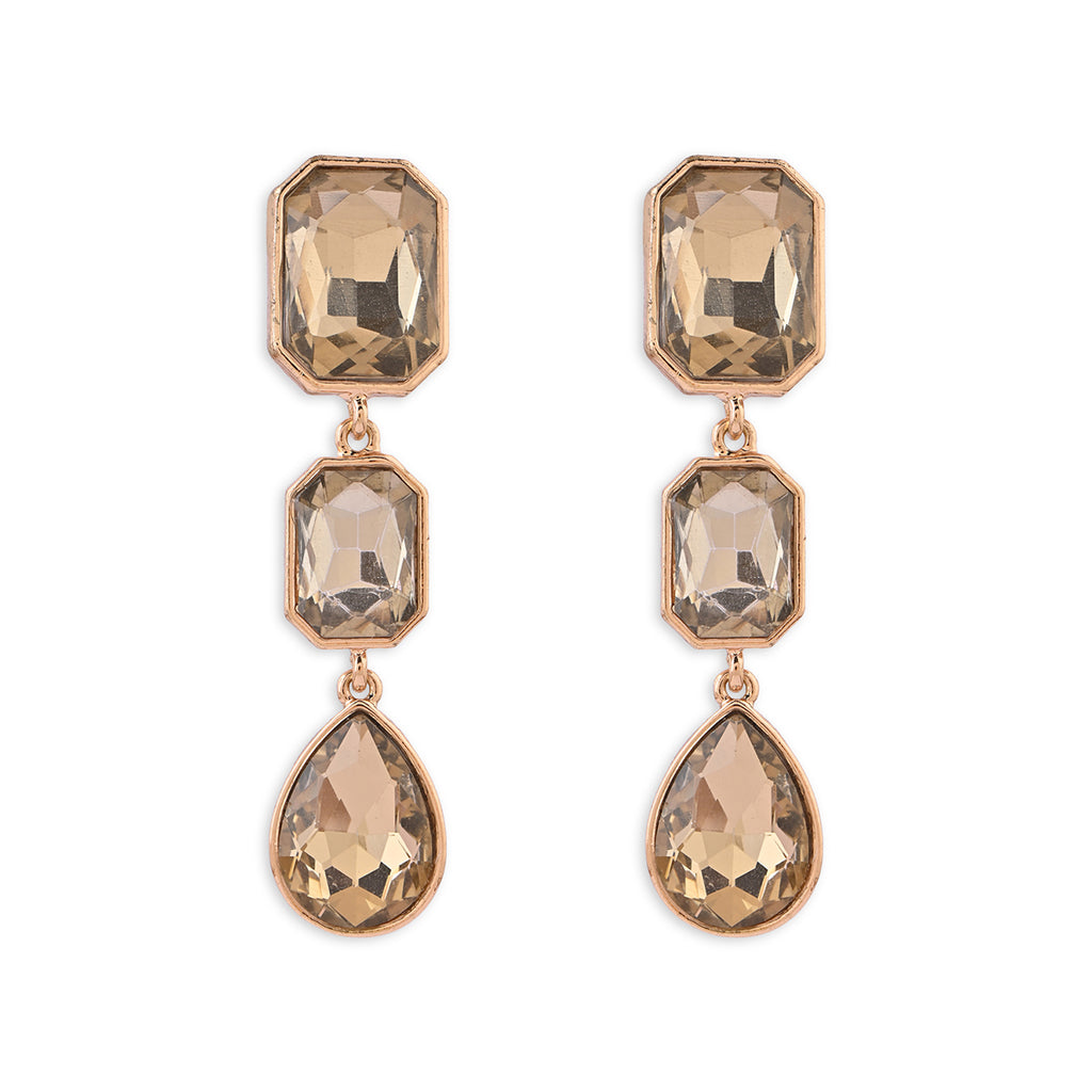 Green Stone Chandelier Drop Earrings