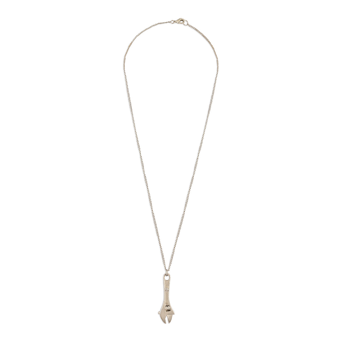 Men’s Silver-Tone Wrench Pendant Necklace