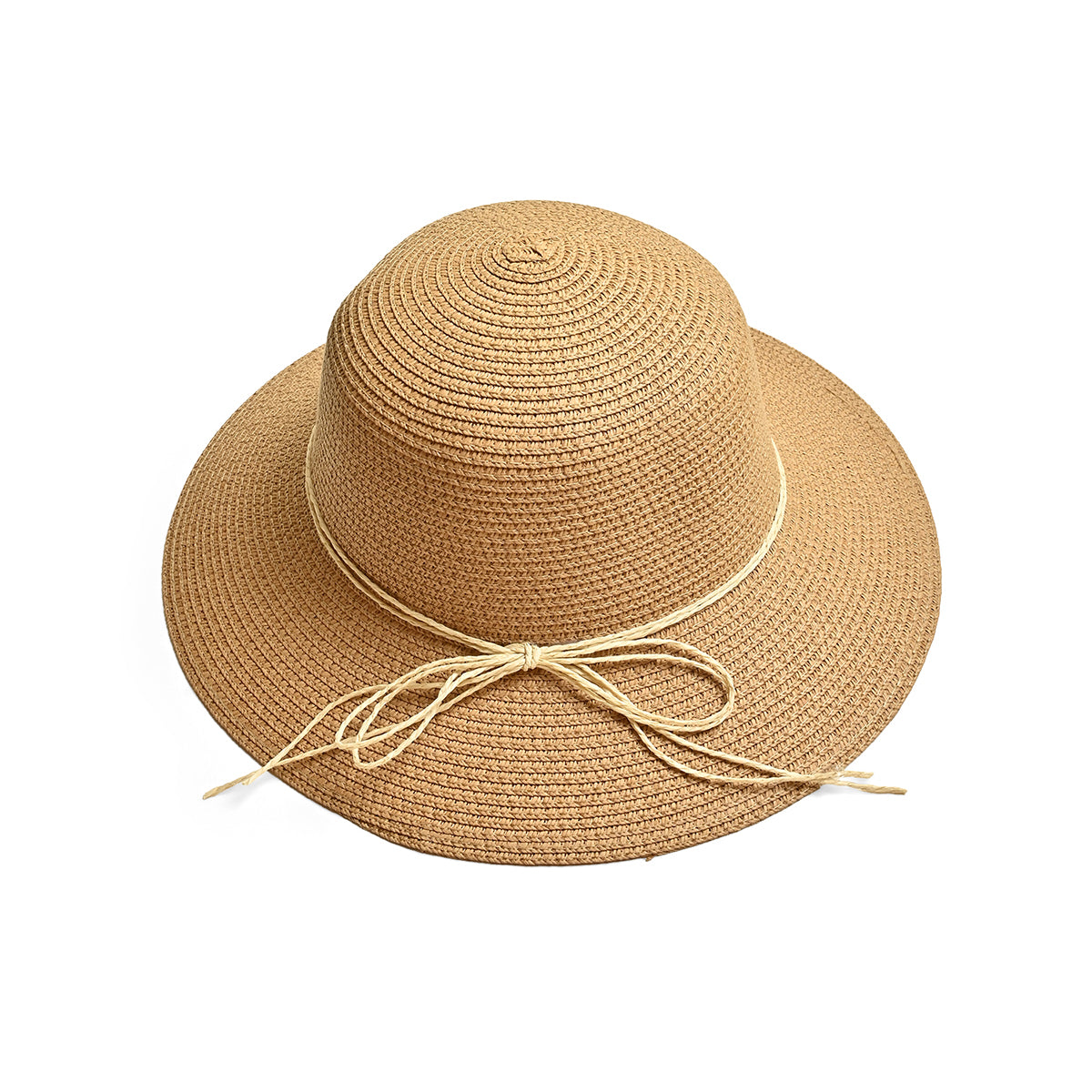 Brown Woven Straw Sun Hat with Shell, Pearl & Starfish Charms