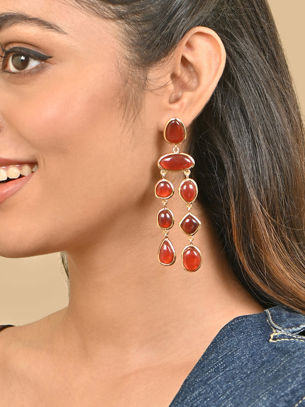 Velvet Rouge Tassel Drop Earrings