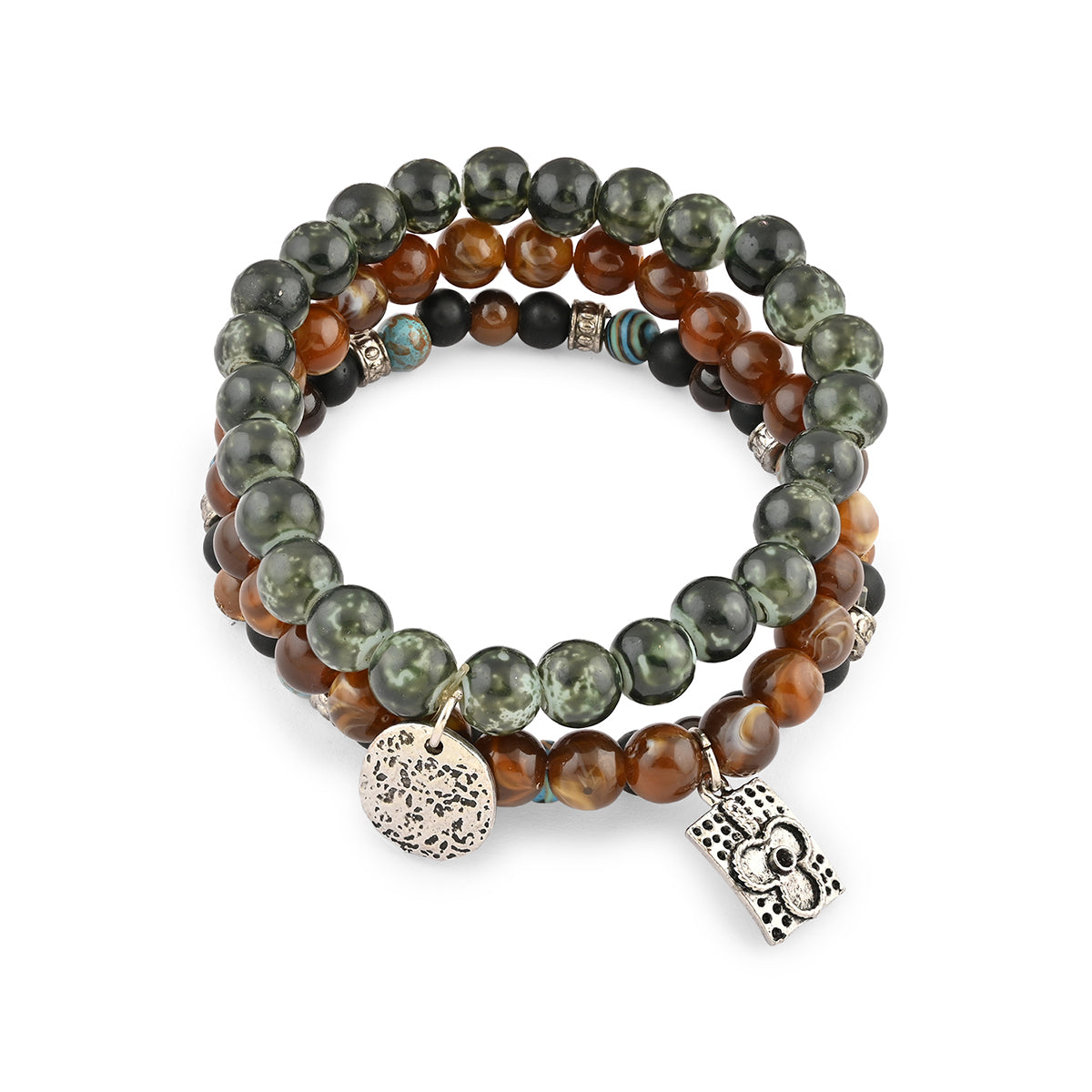 Men’s Beaded Bracelet Set – 3 Pieces