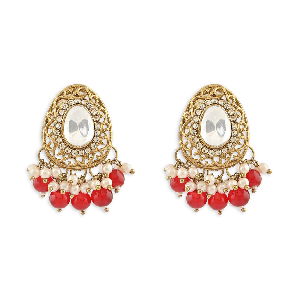 Festive Statement Studded Golden Earring