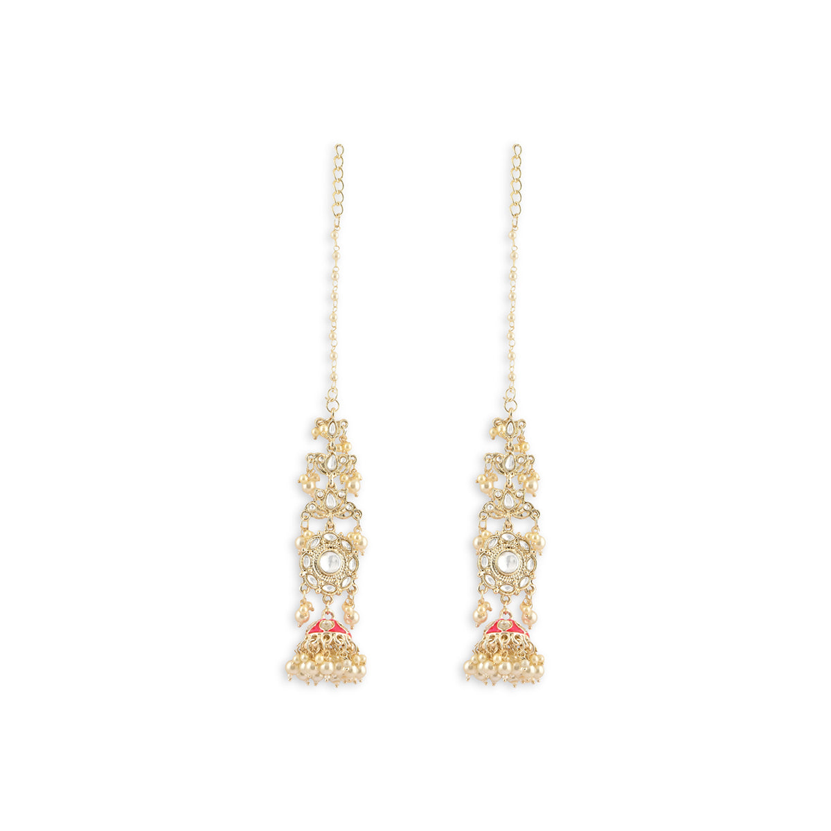 Festive Kundan Long Golden Jhumka Earring