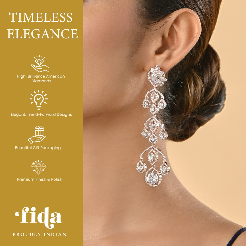 Rhodium Radiance AD Drop Earrings