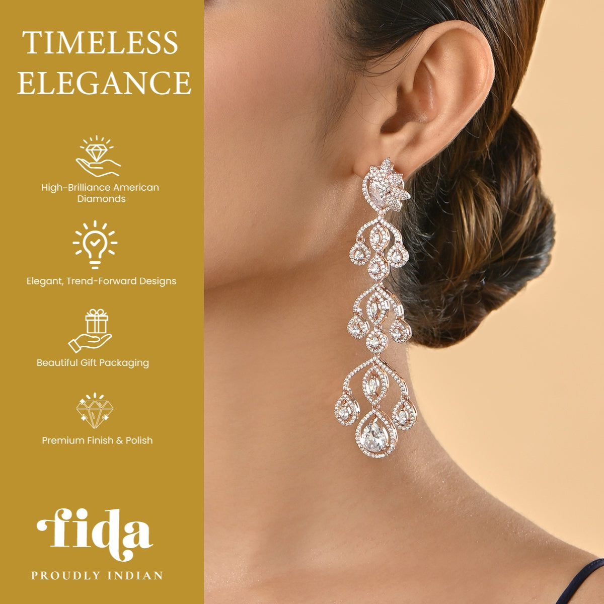 Rhodium Radiance AD Drop Earrings