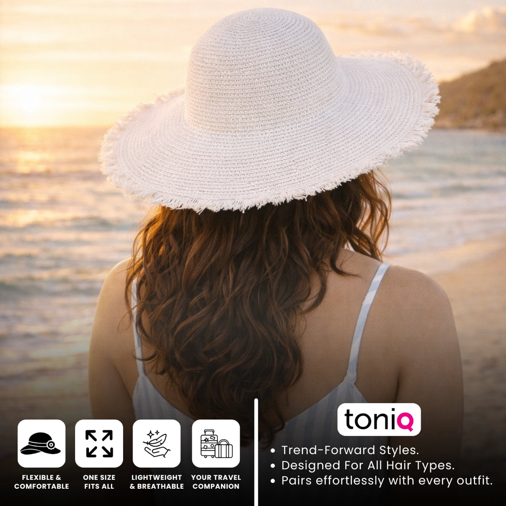 Cloudy Floppy White Beach Hat