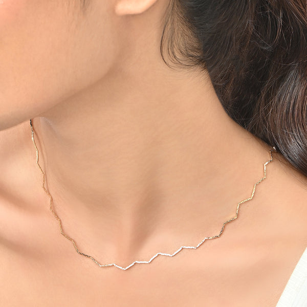 Gold Zigzag Choker Necklace