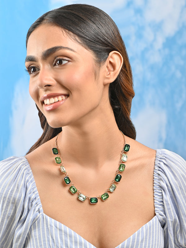 Green Queen Golden Choker Necklace