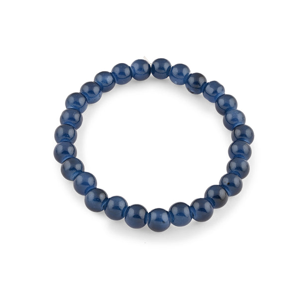 Ocean Blue Beaded & Braided Men's Bracelet Set of 4
