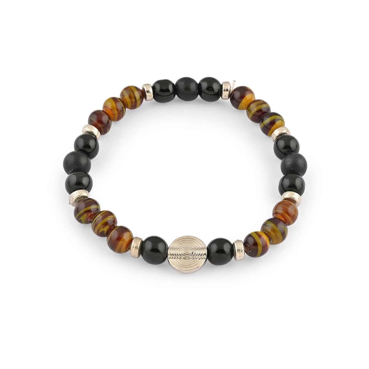 Boho Striped & Speckled Bead Bracelet Set of 4