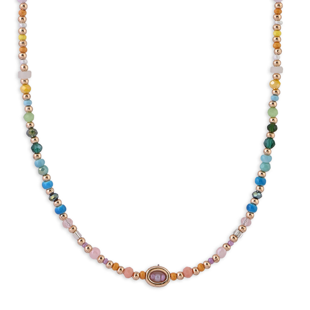 Golden Aura Multicolour Beaded Choker