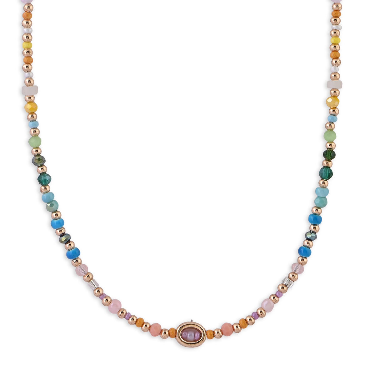 Golden Aura Multicolour Beaded Choker
