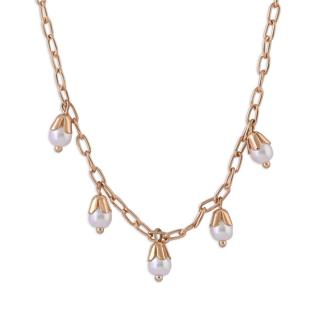 Gold-Tone Pearl Drop Choker Necklace
