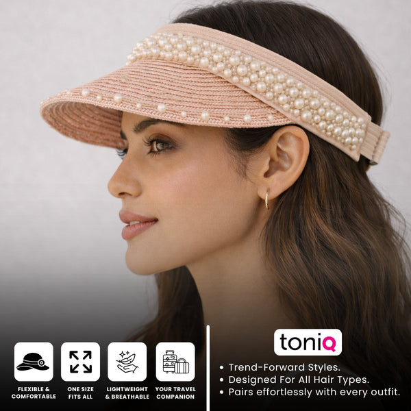 Pearl Pink Sun Visor Beach Hat