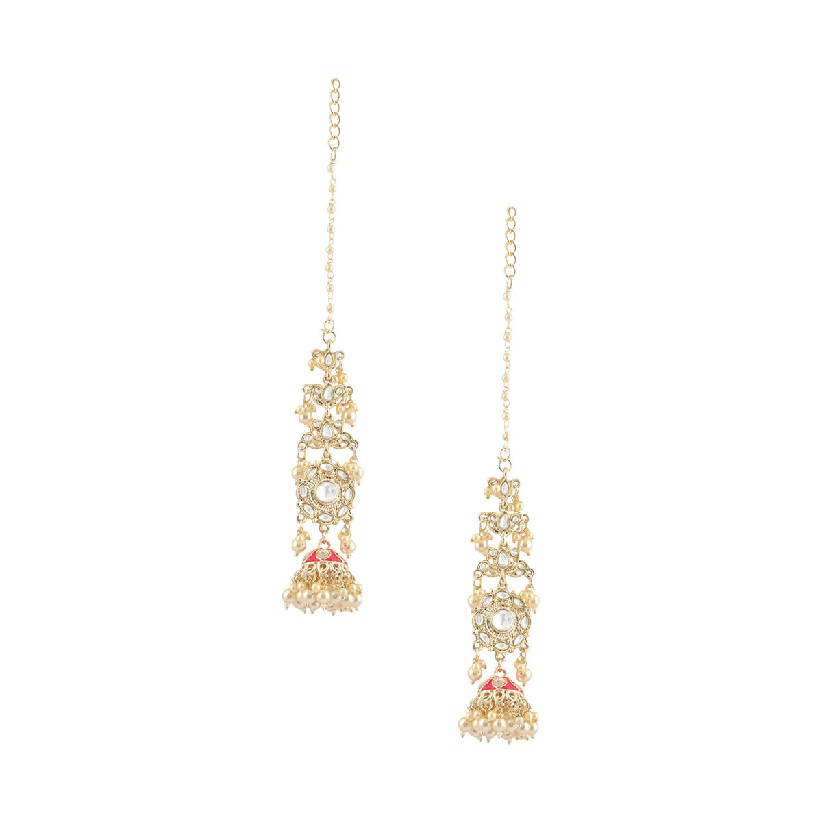 Festive Kundan Long Golden Jhumka Earring