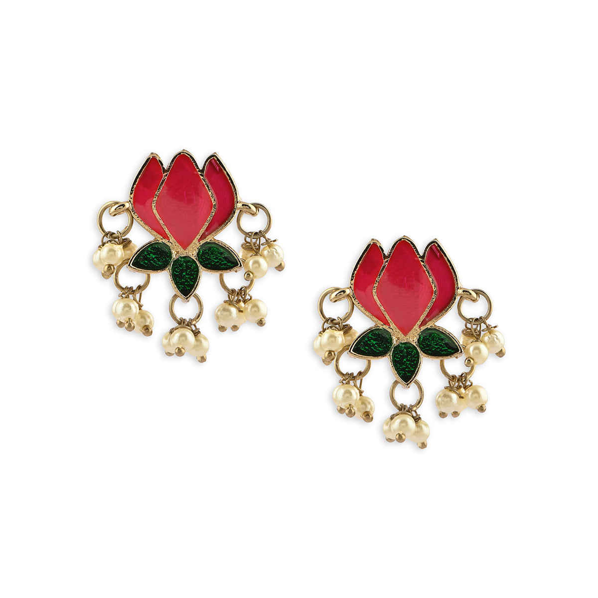 Hancrafted Festive Floral Studded Ethnic Earring