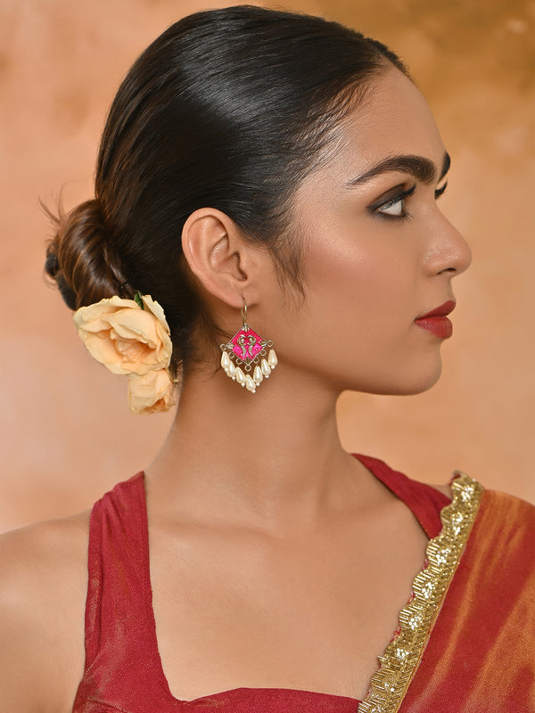 Rangrekha Meenakari Pearl Drops