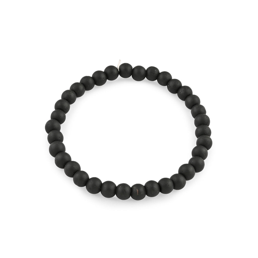 Nautical Black Bead & Leather Bracelet Set of 4