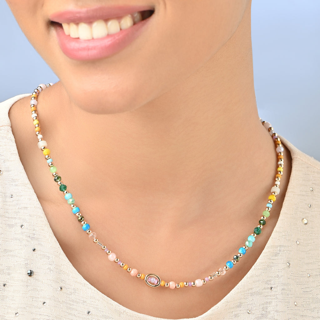 Golden Aura Multicolour Beaded Choker