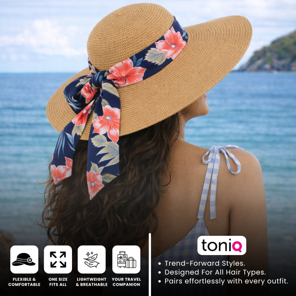 Breezy Scarf Beige Beach Hat