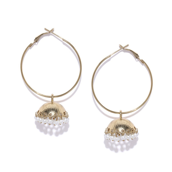 Sculpted Off White Jhumka Earrings
