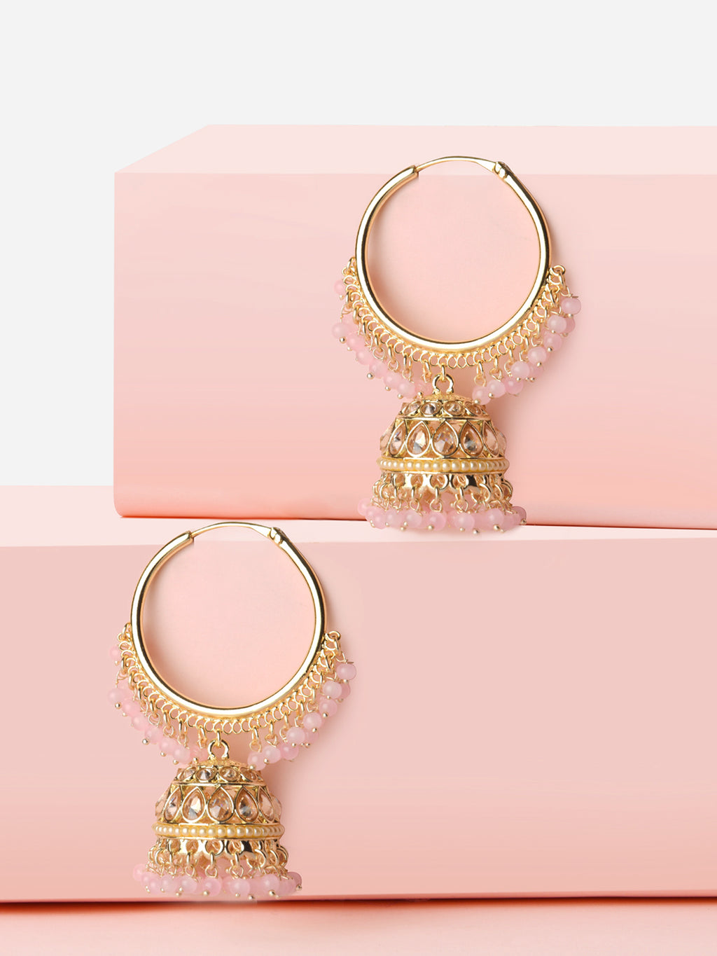 Fida Ethnic Pink Kundan Stud Earring for Women