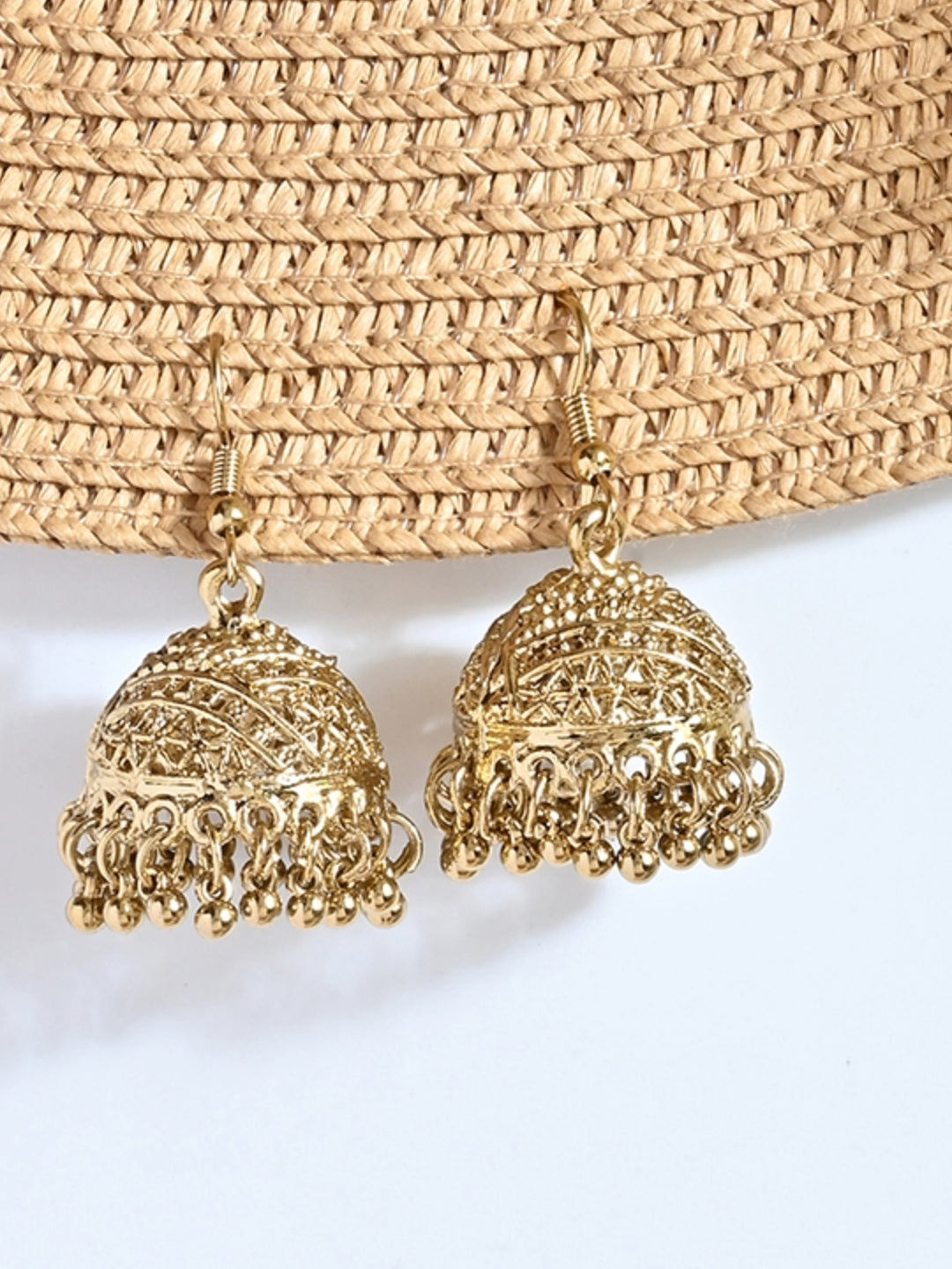 Classic Ethnic Gold Drop Earrings