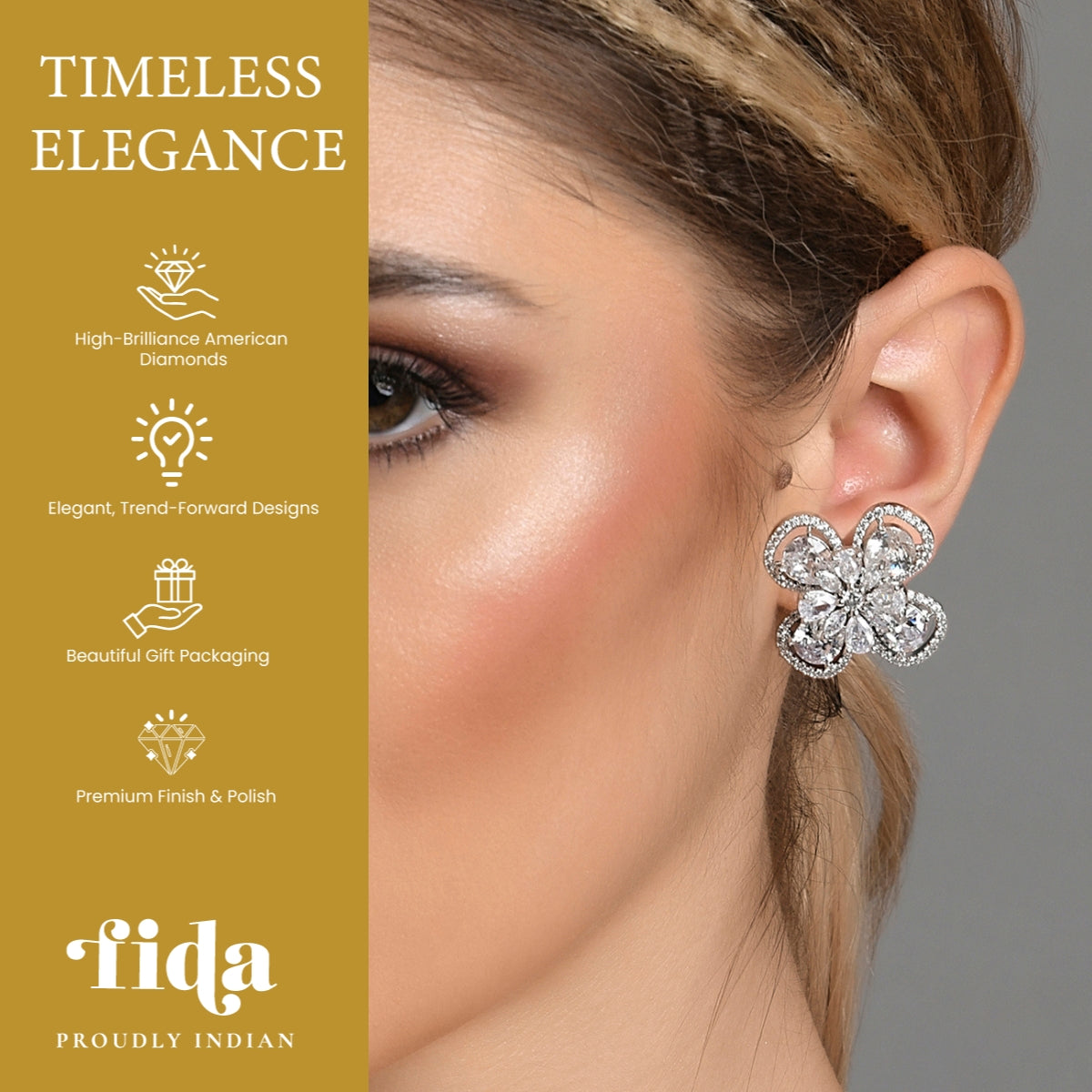 Silver Frost AD Floral Studs