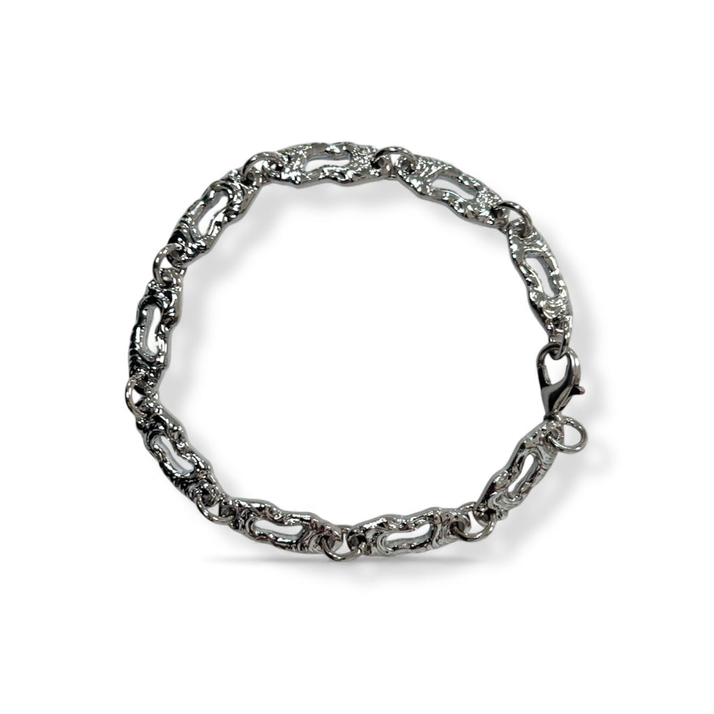 Dual-Link Silver Men’s Chain Bracelet Set