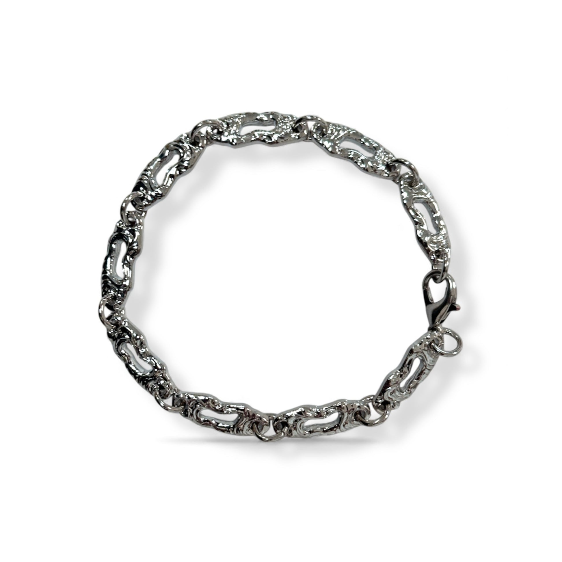 Dual-Link Silver Men’s Chain Bracelet Set
