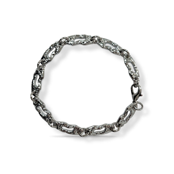 Dual-Link Silver Men’s Chain Bracelet Set
