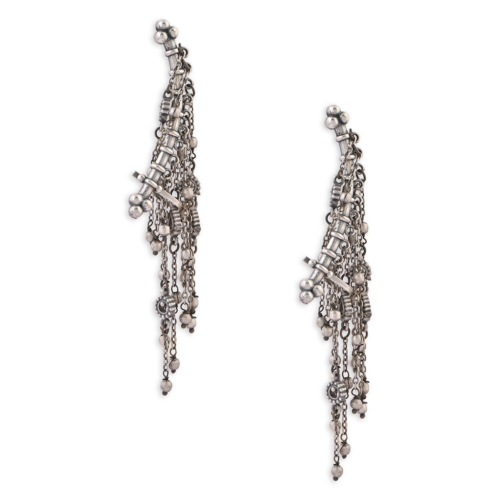 Oxidized Silver Filigree Earcuffs