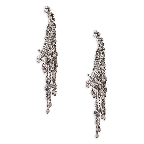 Oxidized Silver Filigree Earcuffs