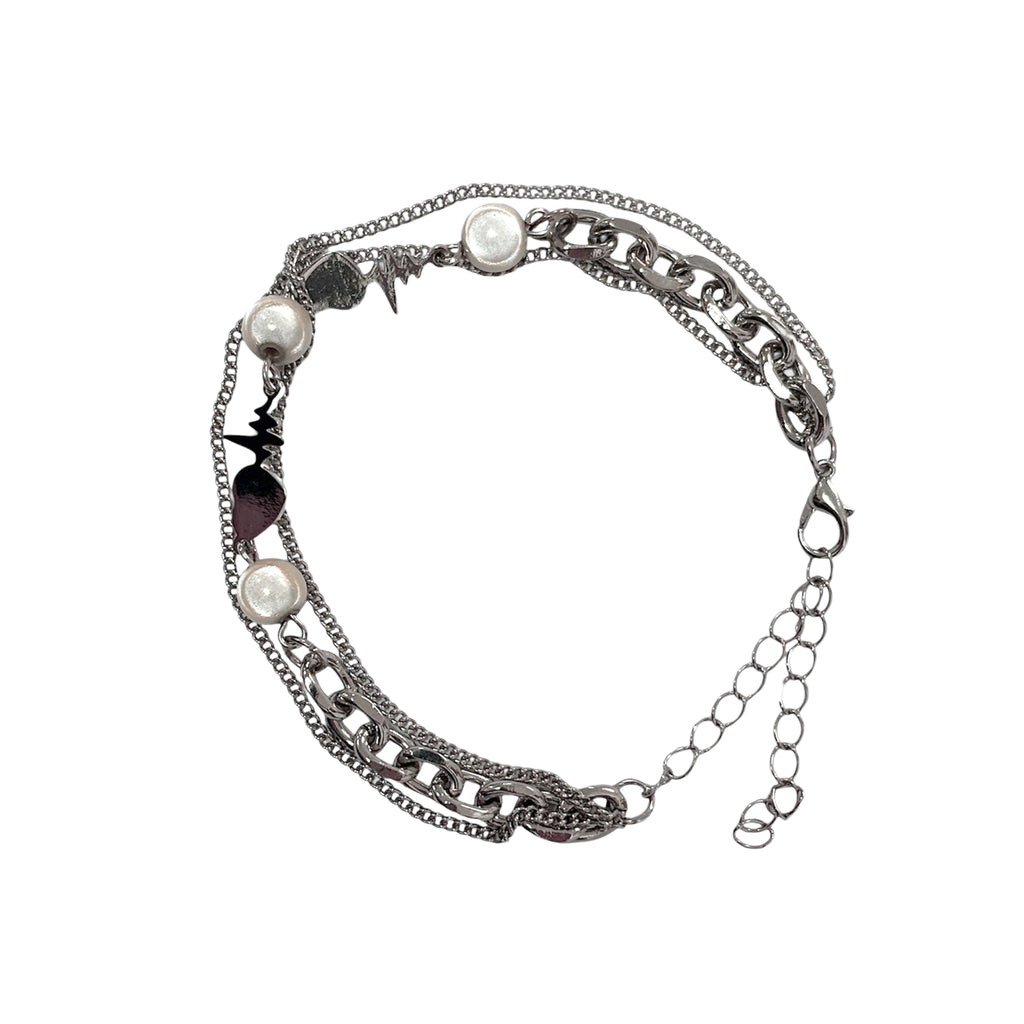 Dual-Link Silver Men’s Chain Bracelet Set